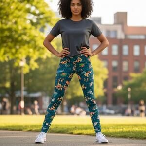 NWT Disney Parks life Mickey and Friends Disneyland and World Teal Leggings M